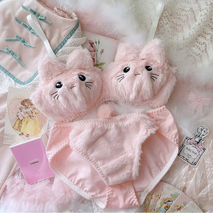 Plush Bra Lingerie Set