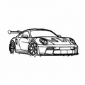 Sports Car Metal Outline Wall Art