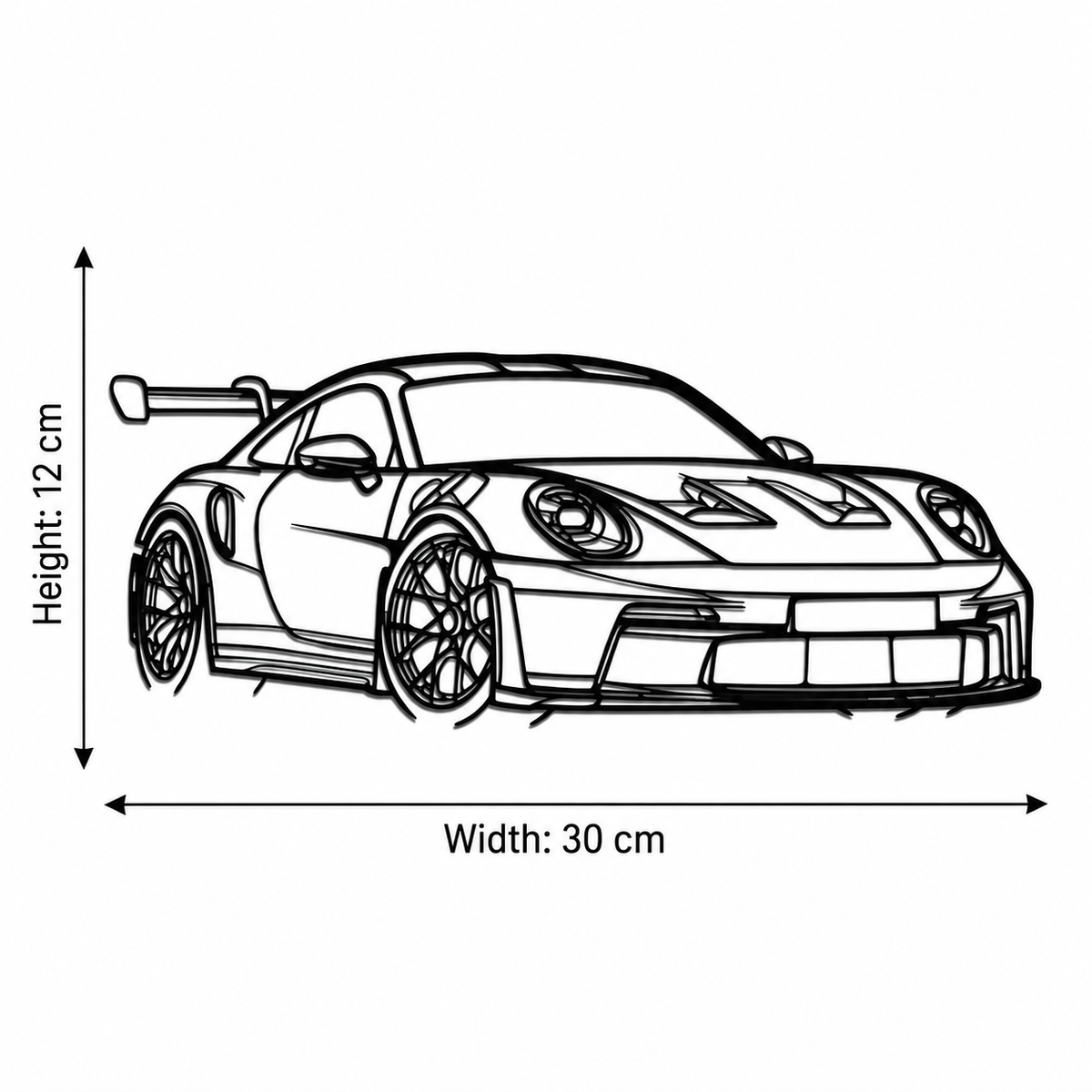 Sports Car Metal Outline Wall Art