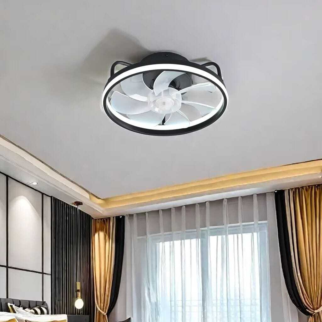 55W takfläkt med dimbar LED-belysning och fjärrkontroll i modern design för hem och sovrum
