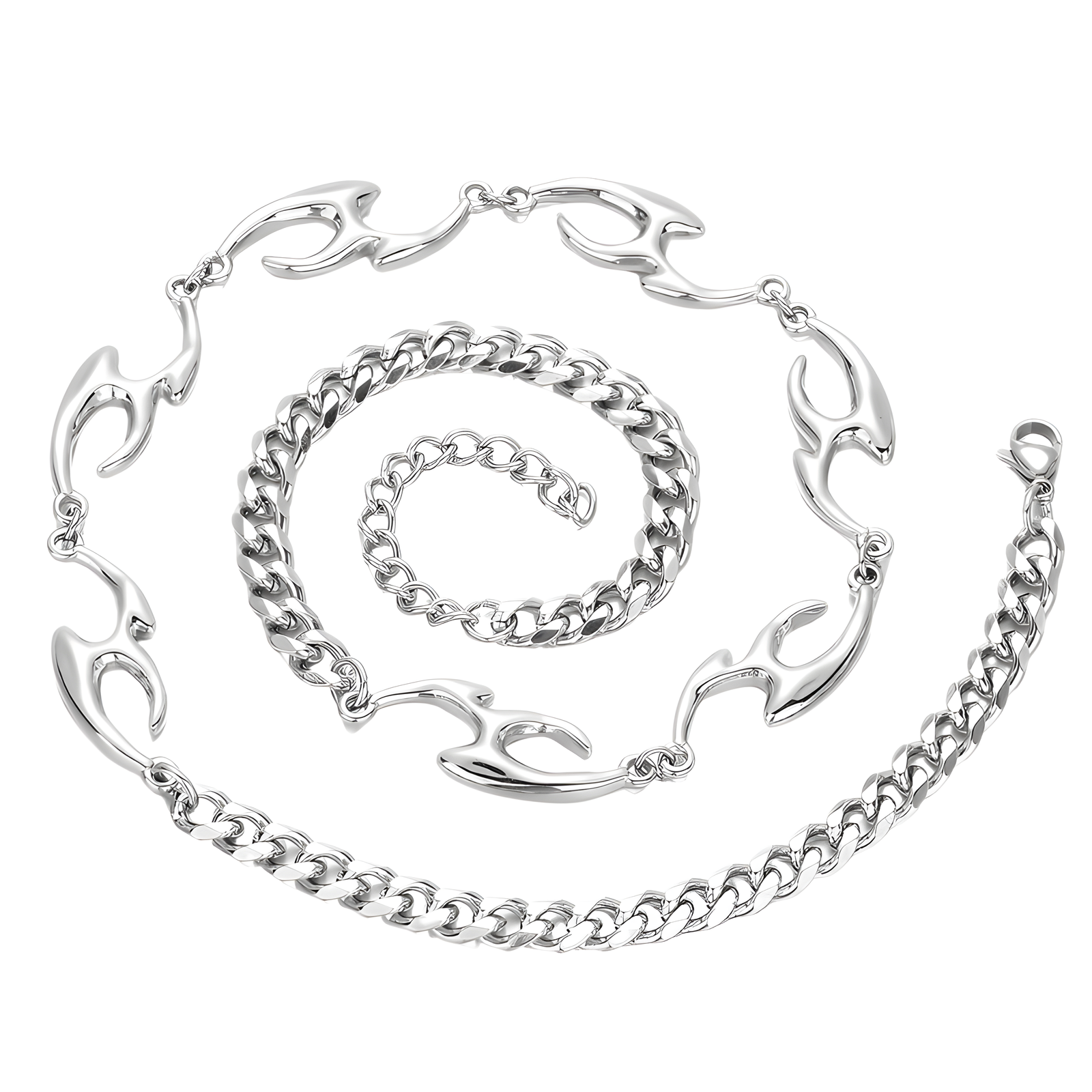 Silver Script Chain Necklace
