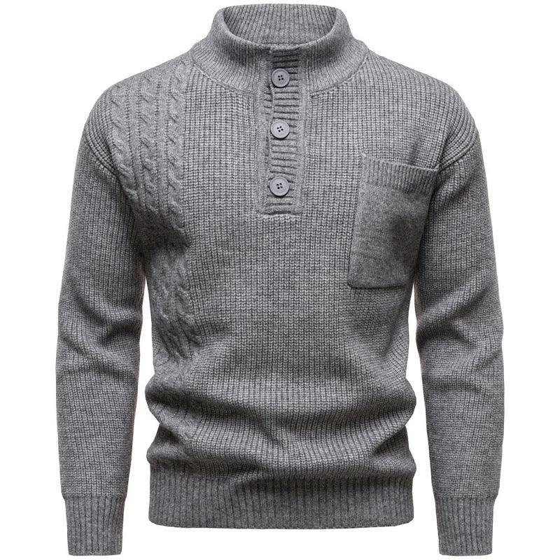 Herrmode Brittisk Henry Stand Collar-tröja