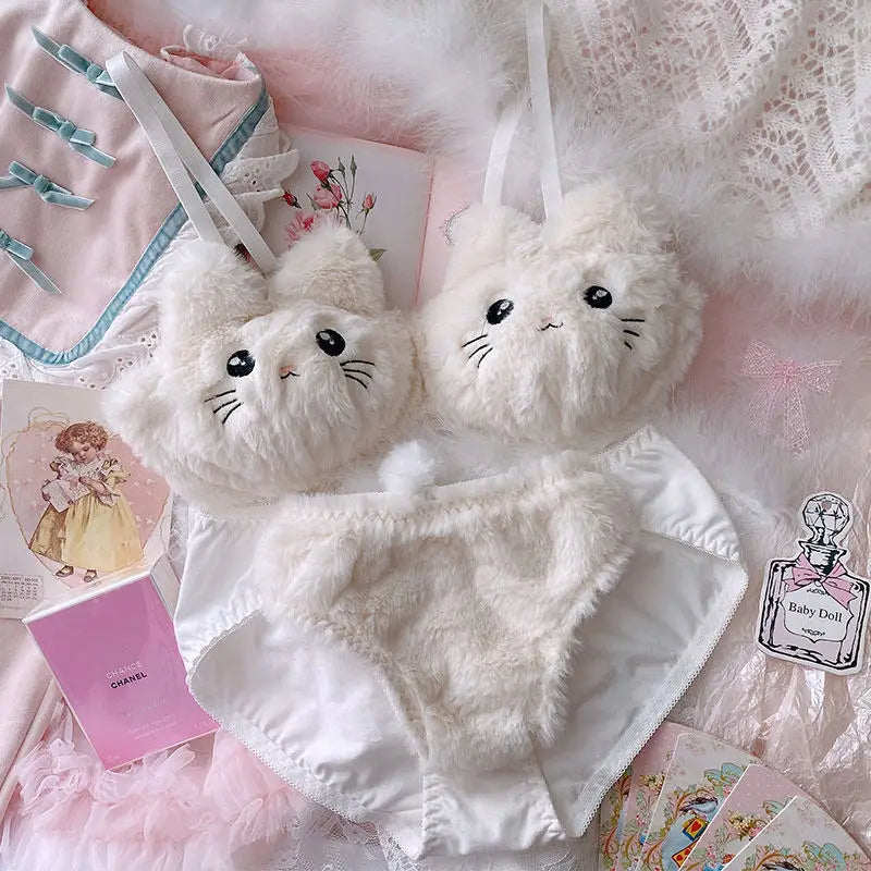 Plush Bra Lingerie Set
