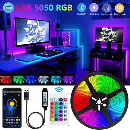 Bluetooth LED-remsa Smart SMD 5050 APP Fjärrkontroll Flexibelt band Diodlampa Tejp TV Bakgrundsbelysning Spelrum Heminredning