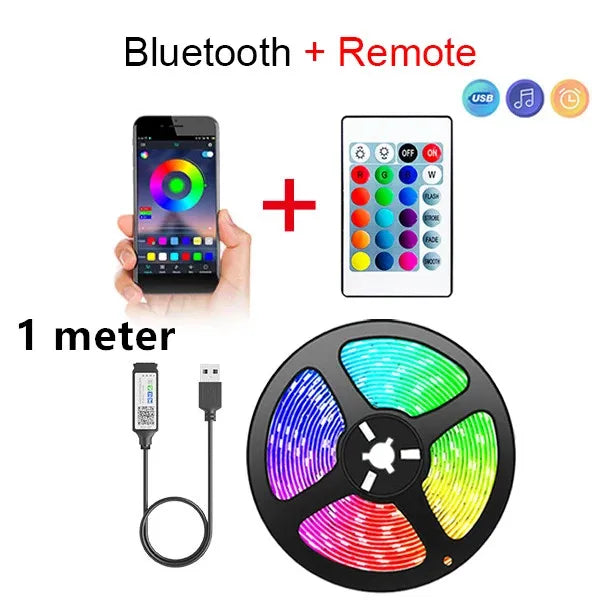 Bluetooth LED-remsa Smart SMD 5050 APP Fjärrkontroll Flexibelt band Diodlampa Tejp TV Bakgrundsbelysning Spelrum Heminredning