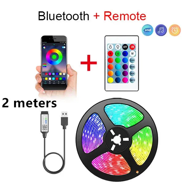 Bluetooth LED-remsa Smart SMD 5050 APP Fjärrkontroll Flexibelt band Diodlampa Tejp TV Bakgrundsbelysning Spelrum Heminredning