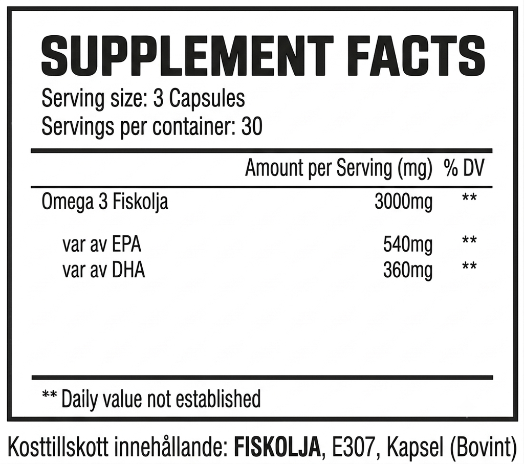 Omega-3 Fiskolja 90 kapslar