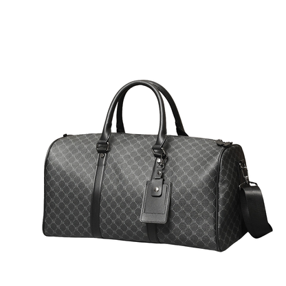 Weekendbag i PU-läder, grå, avtagbar axelrem