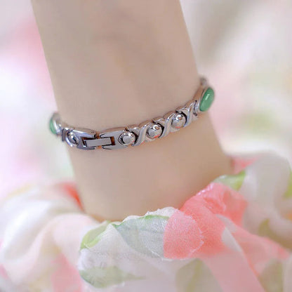 Women's Small Stylish Natural Dongling Stone Hetian Jade Watch