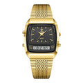 Business Casual Waterproof Double Display Electronic Quartz Watch