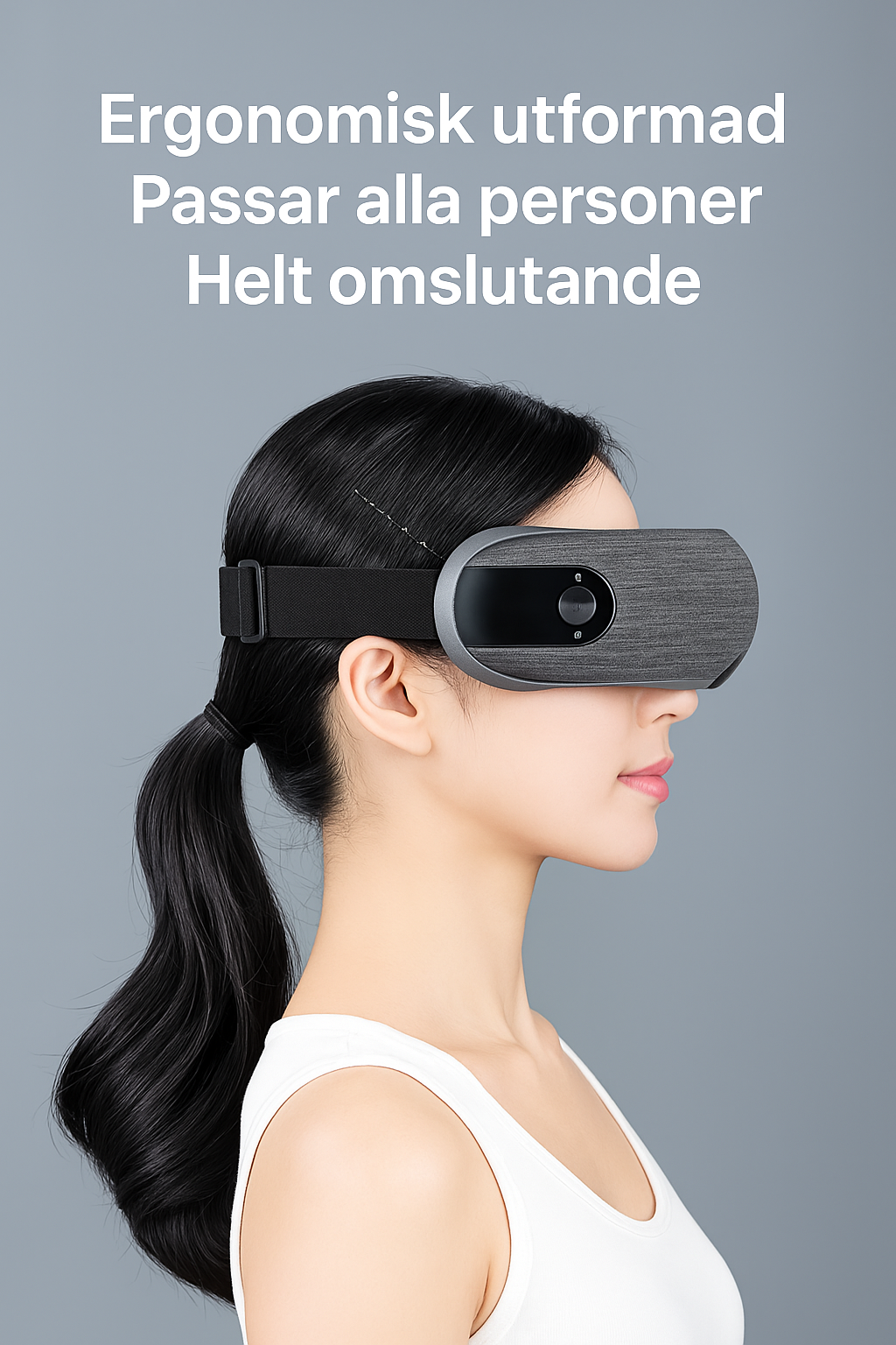Ögonmassagemask med värme och vibration, fällbar design
