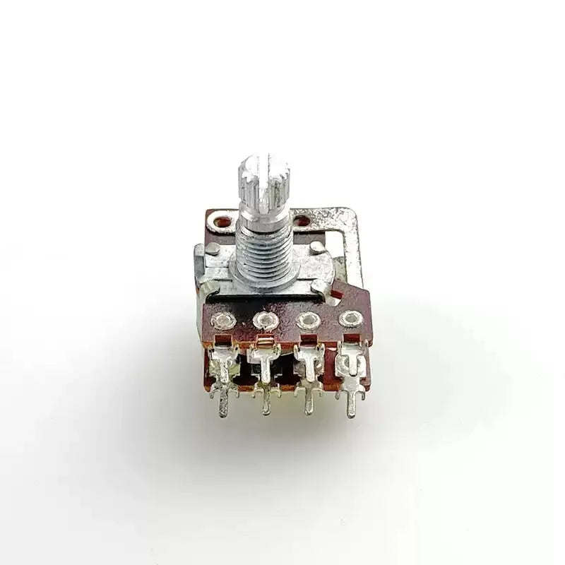 10 st 16-typ 8-polig dubbel A100K med lika-tons stegvis ljudeffektförstärkare volympotentiometer, axellängd 15 mm