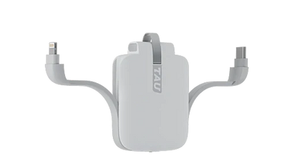 TAU powerbank, 1400mAh, C/Lightning/Micro USB, vit(ny)