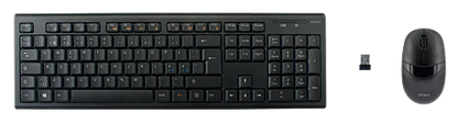 Trådlöst tangentbord och mus, USB, 10m, nordisk, svart (ny)
