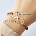 Mammaarmband med barnnamn, Infinity-armband med namn, Mammasmycken