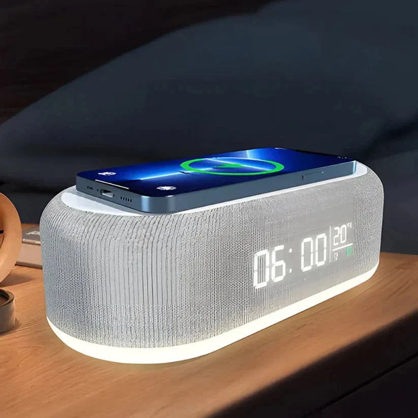 Digital Väckarklocka med Trådlös laddning av mobilen
