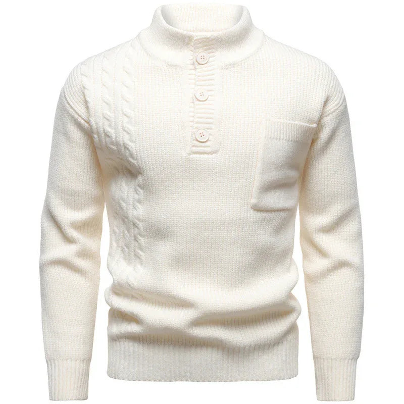 Herrmode Brittisk Henry Stand Collar-tröja