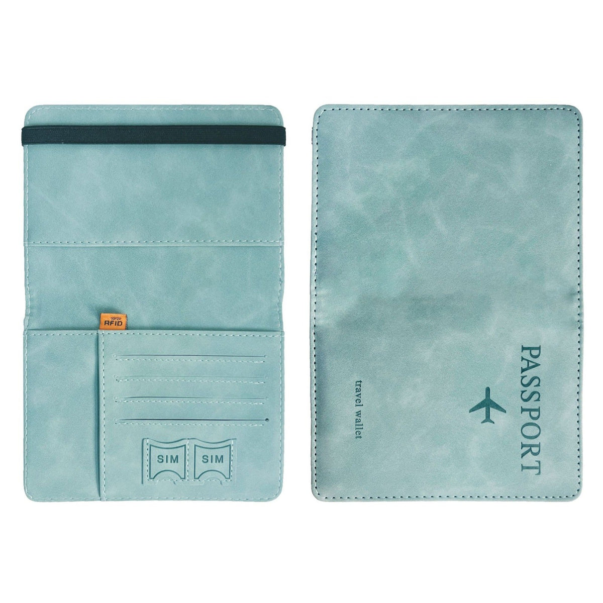 Passfodral i PU-läder, RFID-skydd, flera kortfack