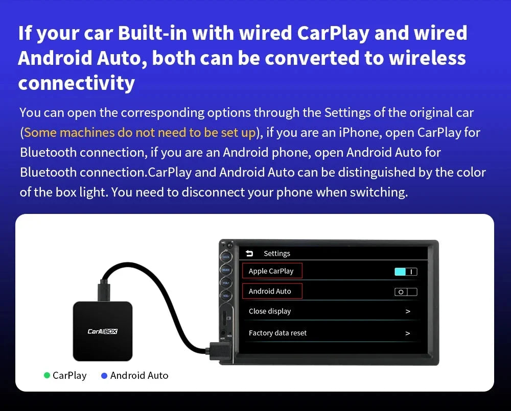 Trådlös Apple CarPlay & Android Auto Adapter